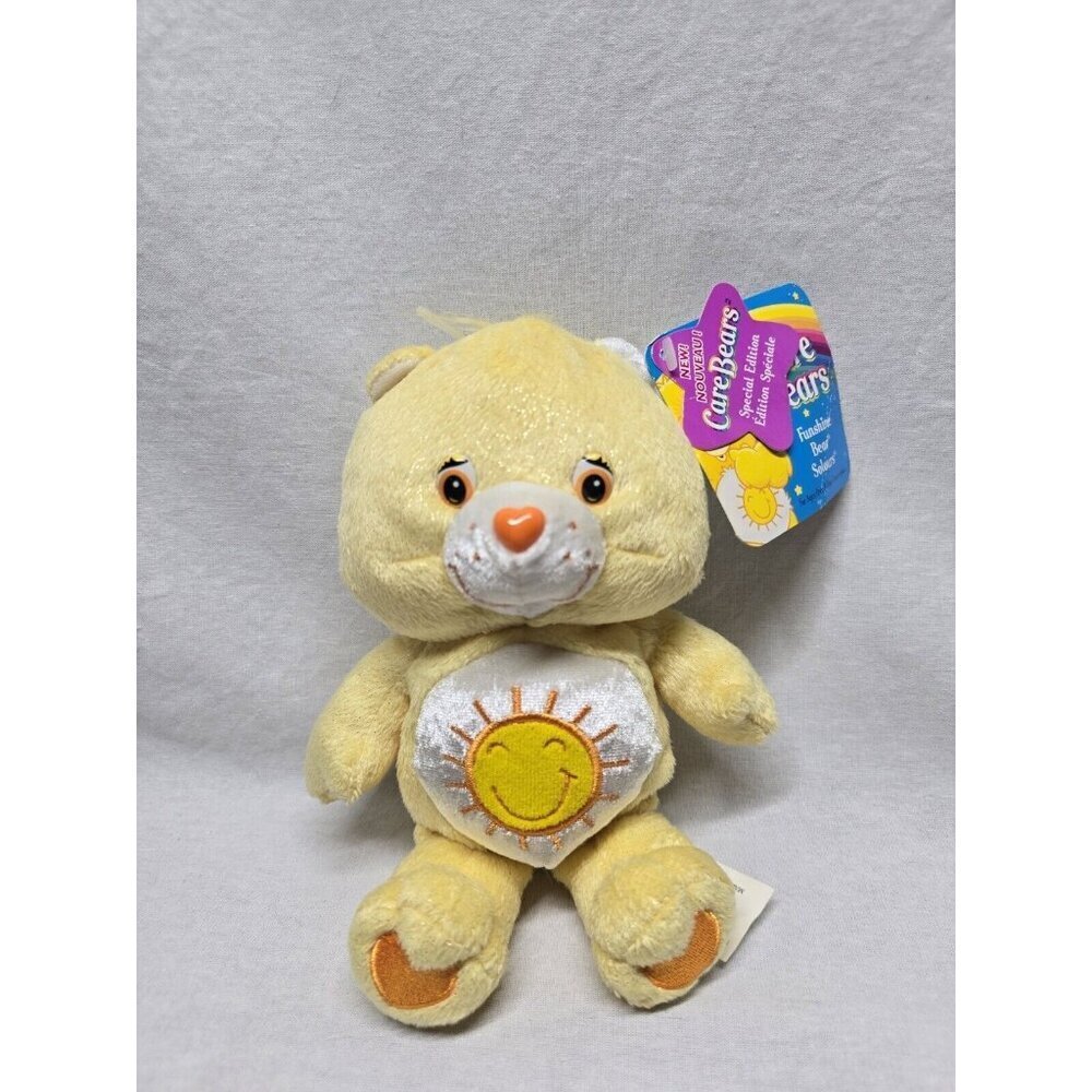 Funshine Bear Care Bear Special Edition Glitter Sparkle 2004 Plush 8"- With Tags